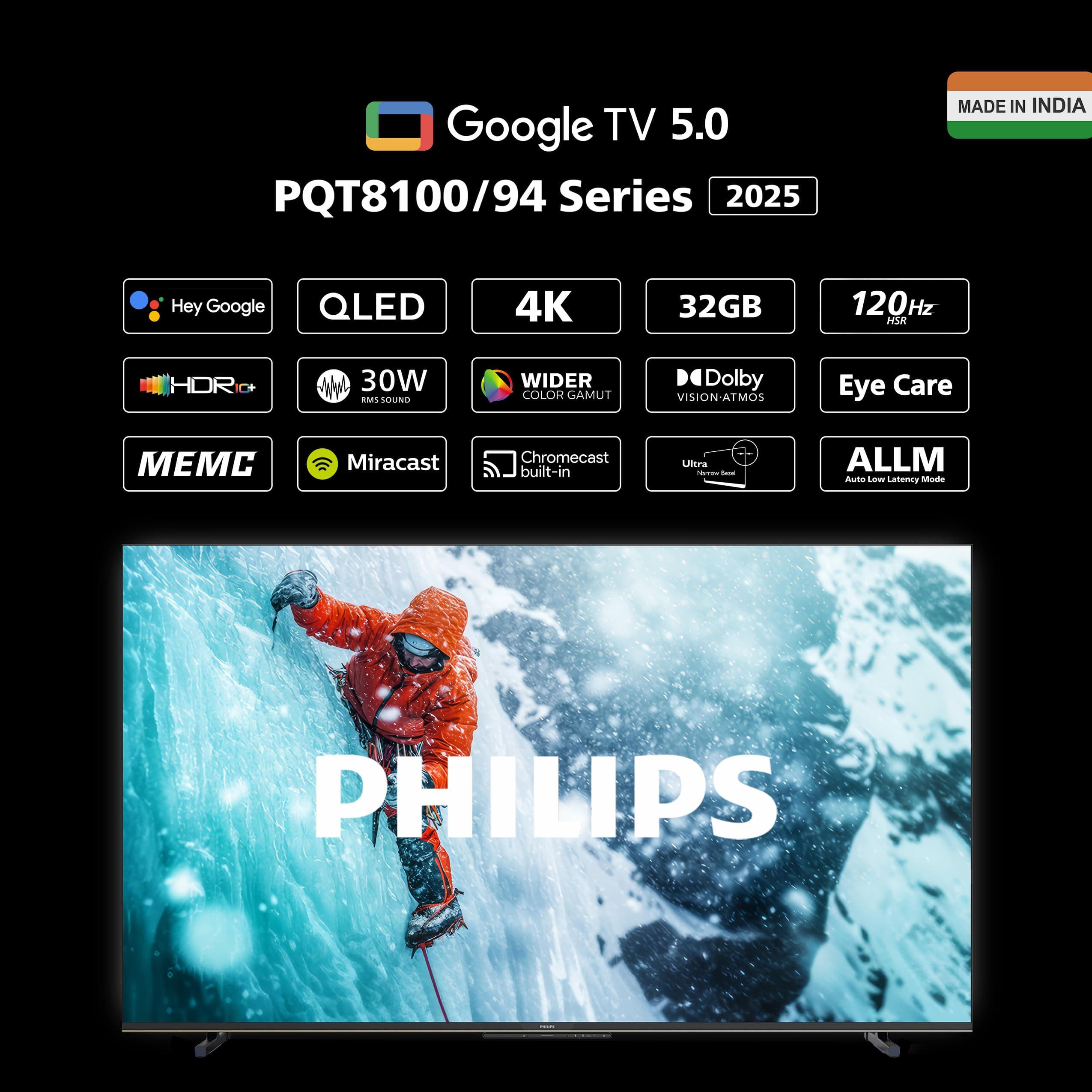 Philips Lumina Series 43-inch 4K QLED Smart TV