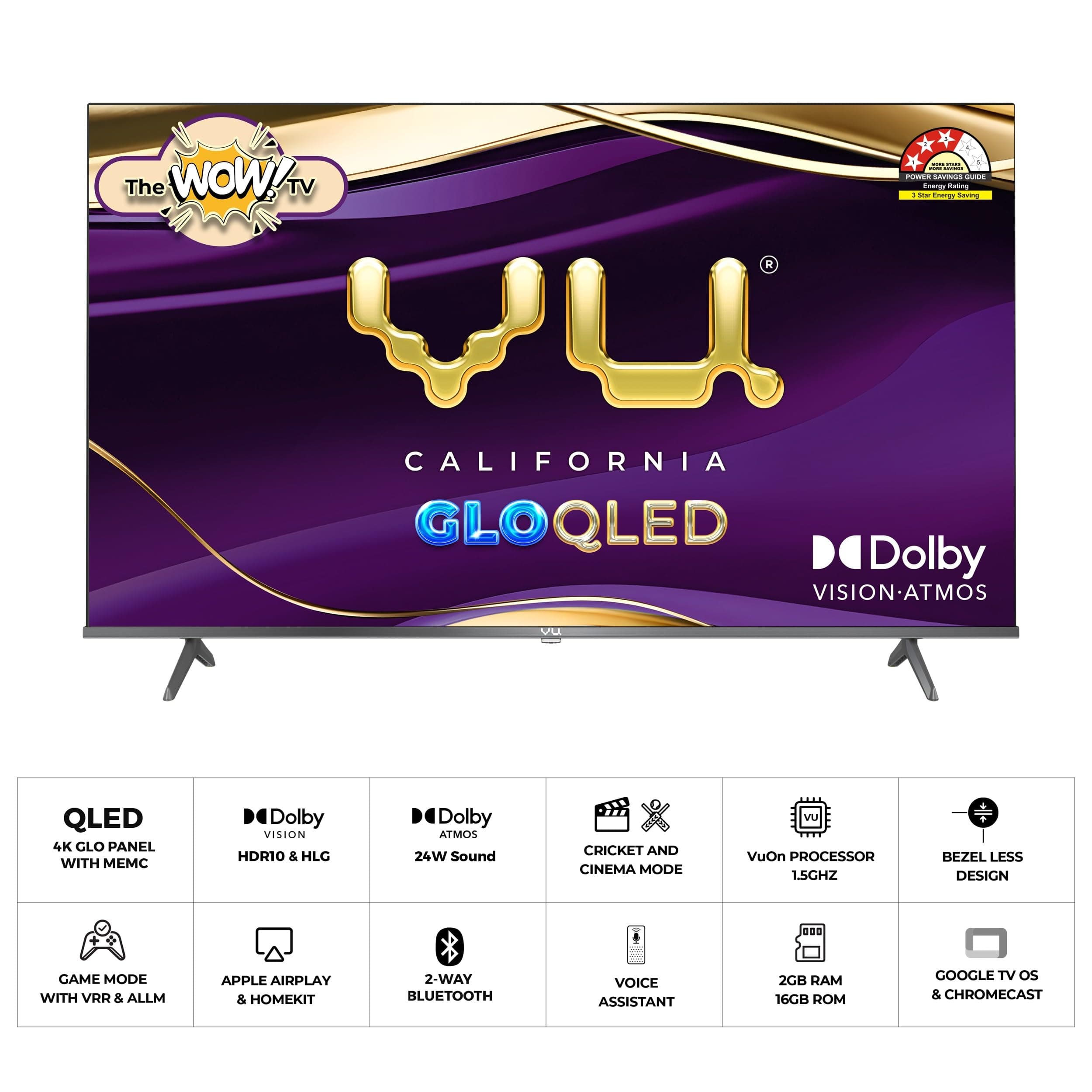 Vu GLO Series 43-inch 4K QLED Smart TV
