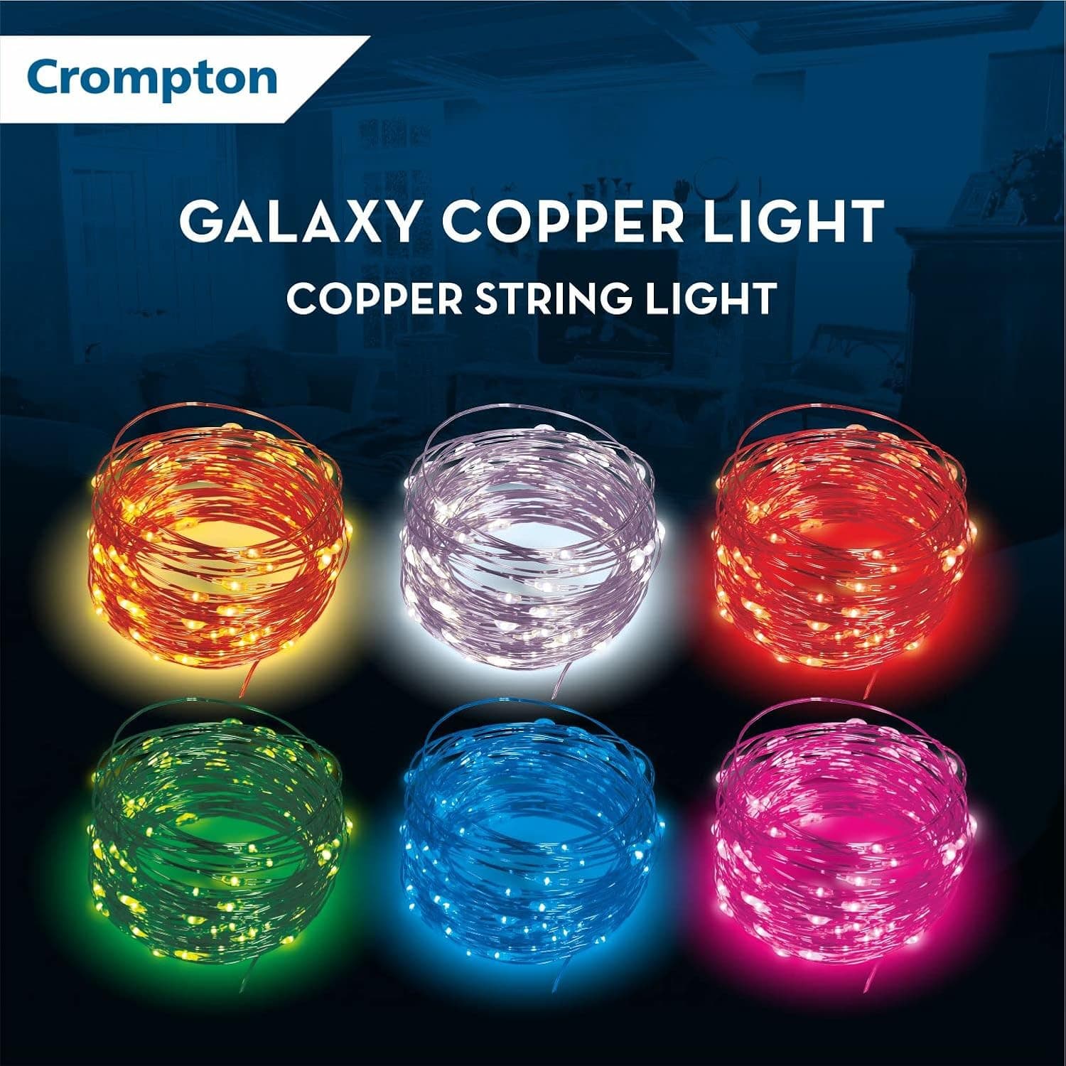 Crompton Galaxy USB Powered String Fairy Lights, 100 LED, 10 Metres, Warm White