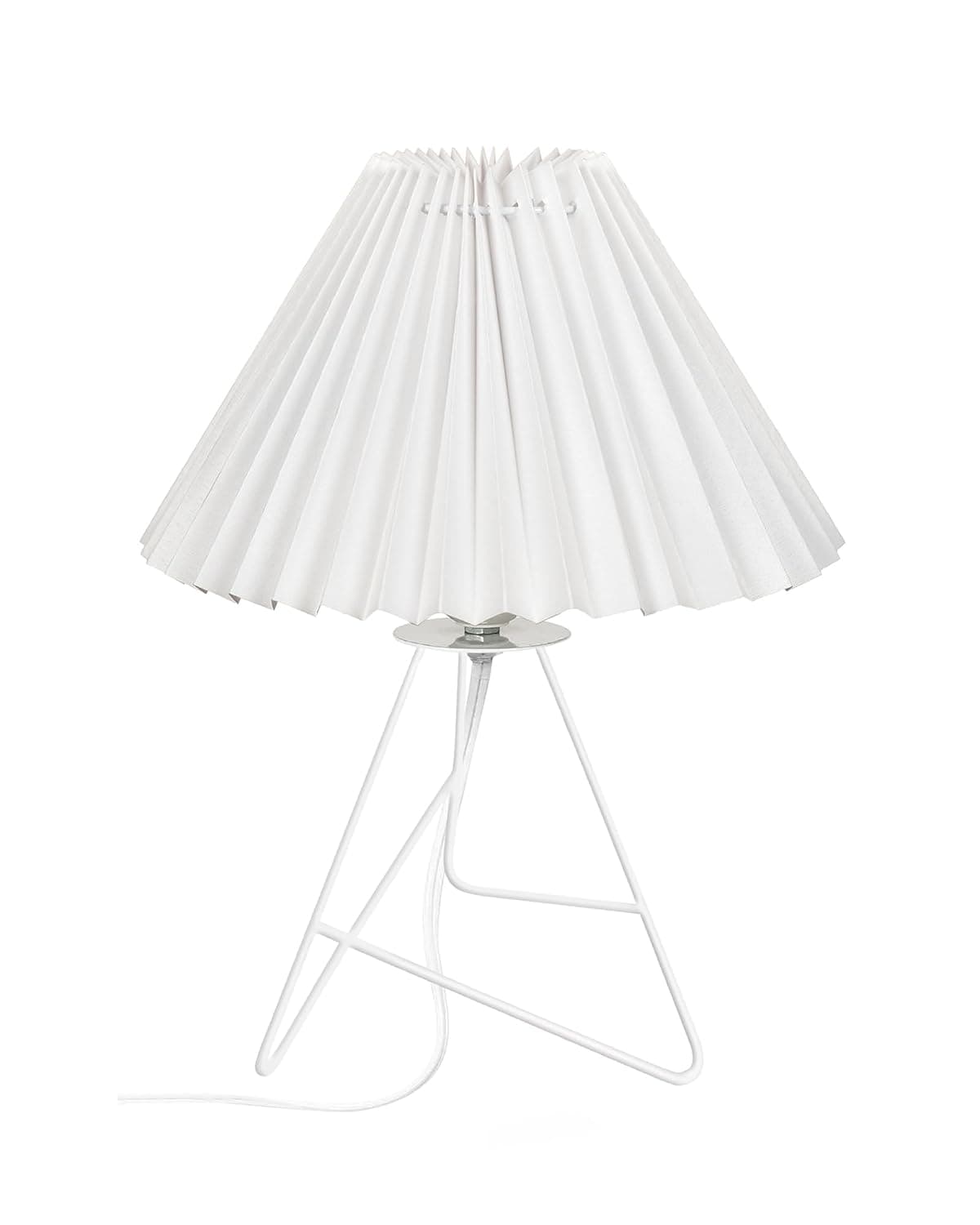 Homesake Retro Down to the Wire Metal Table Lamp with Fabric Shade, White