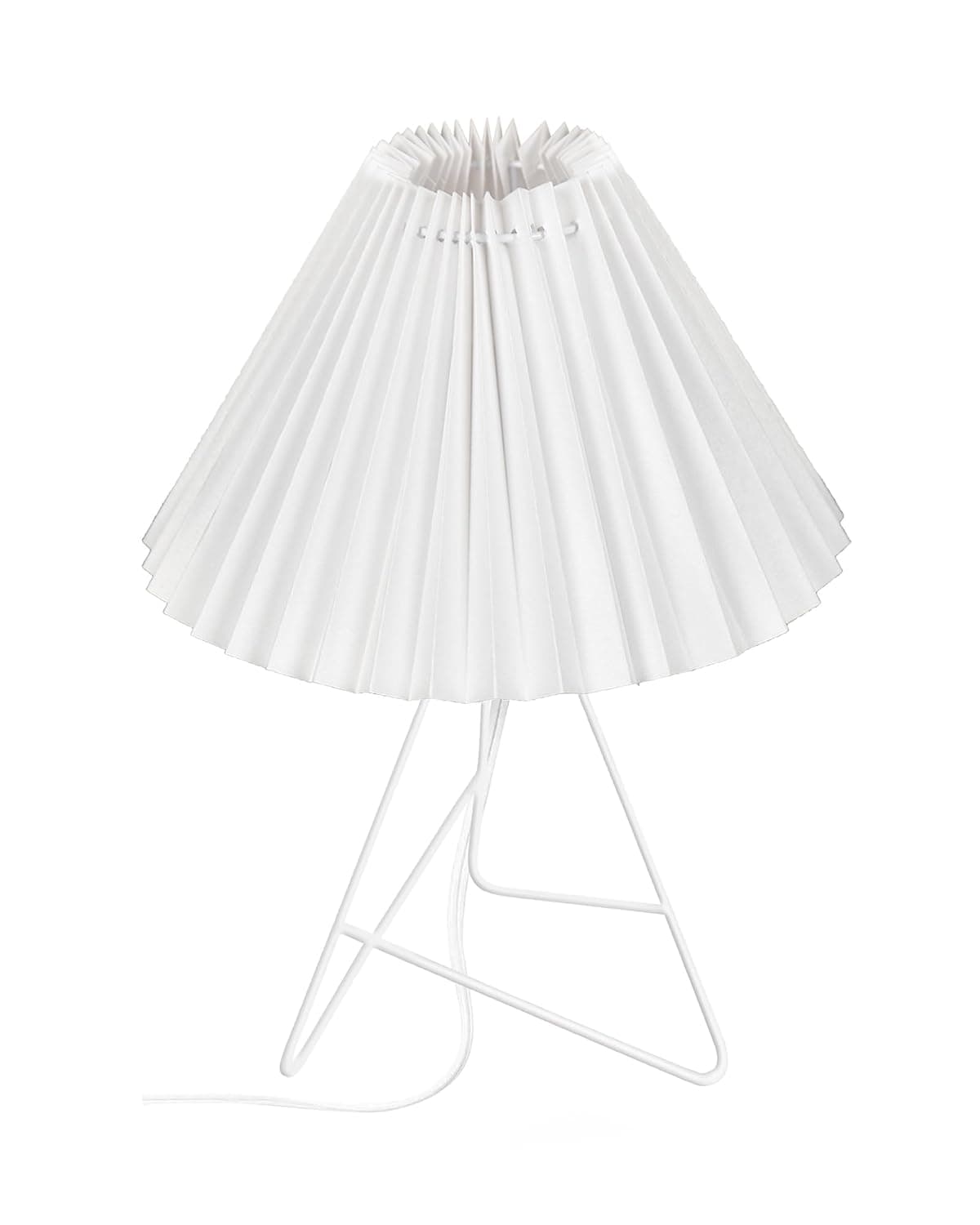 Homesake Retro Down to the Wire Metal Table Lamp with Fabric Shade, White