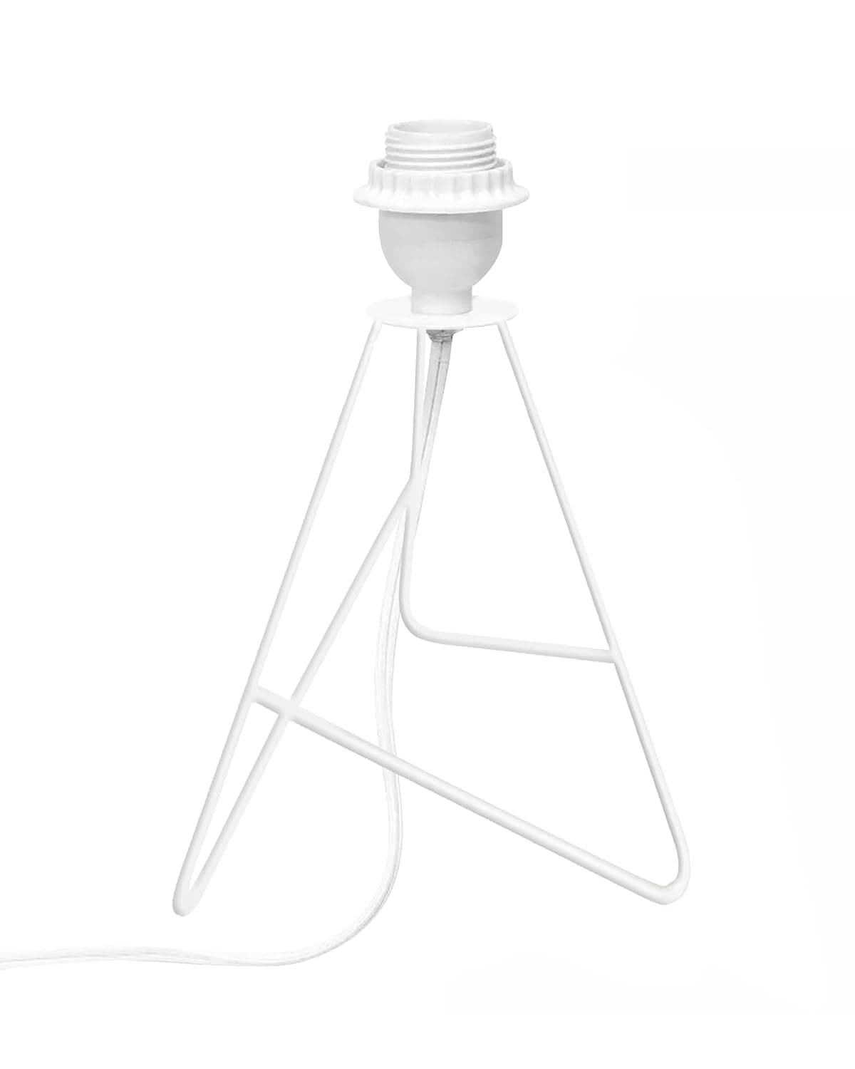Homesake Retro Down to the Wire Metal Table Lamp with Fabric Shade, White