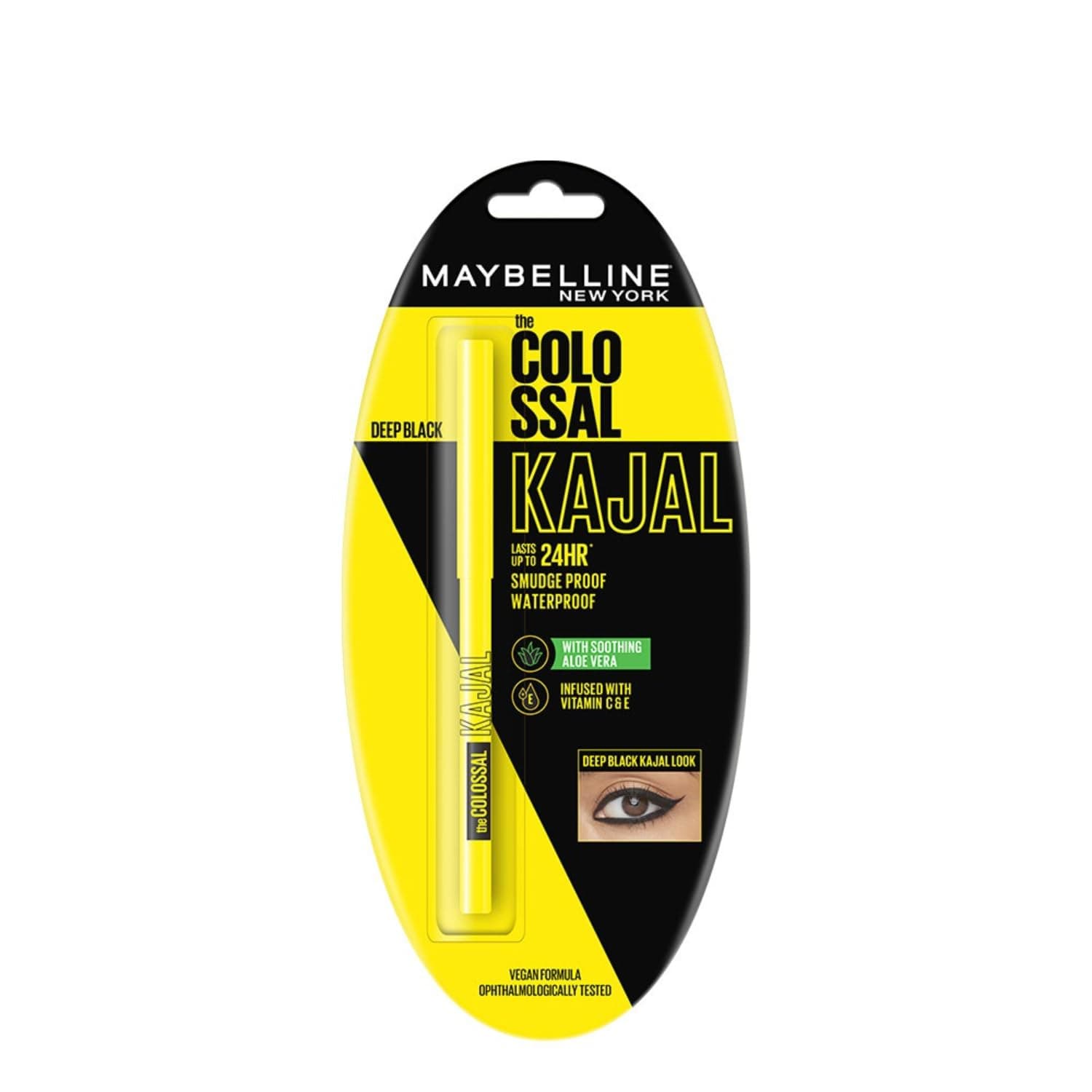 Maybelline New York Kajal, Black, Matte Finish, 0.35g