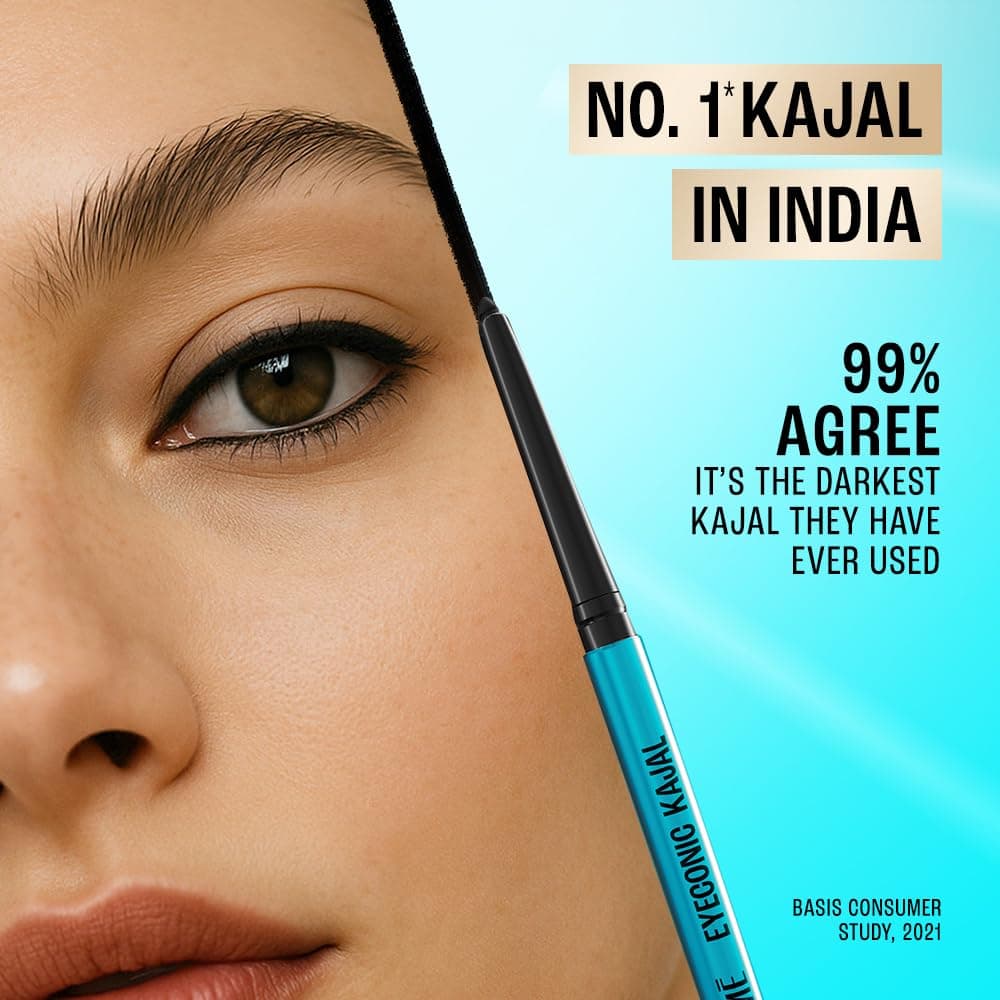 LAKME Eyeconic Black Kajal Combo Pack of 2, 0.35g Each, Matte Kohl Liner