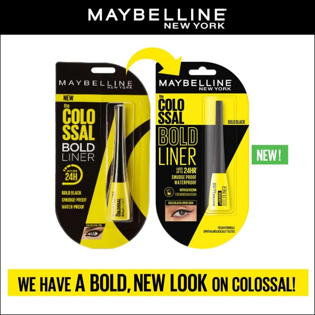 Maybelline New York Colossal Bold Eyeliner, Black, 3g, Matte Finish