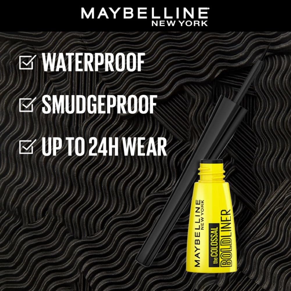 Maybelline New York Colossal Bold Eyeliner, Black, 3g, Matte Finish