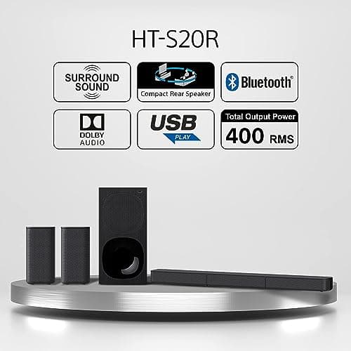 Sony HT-S20R Real 5.1ch Dolby Digital Soundbar with Subwoofer & Rear Speakers (400W)