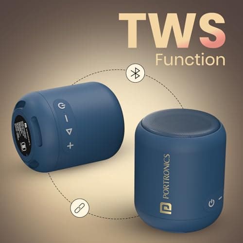 Portronics SoundDrum 1 12W TWS Portable Bluetooth Speaker with Powerful Bass