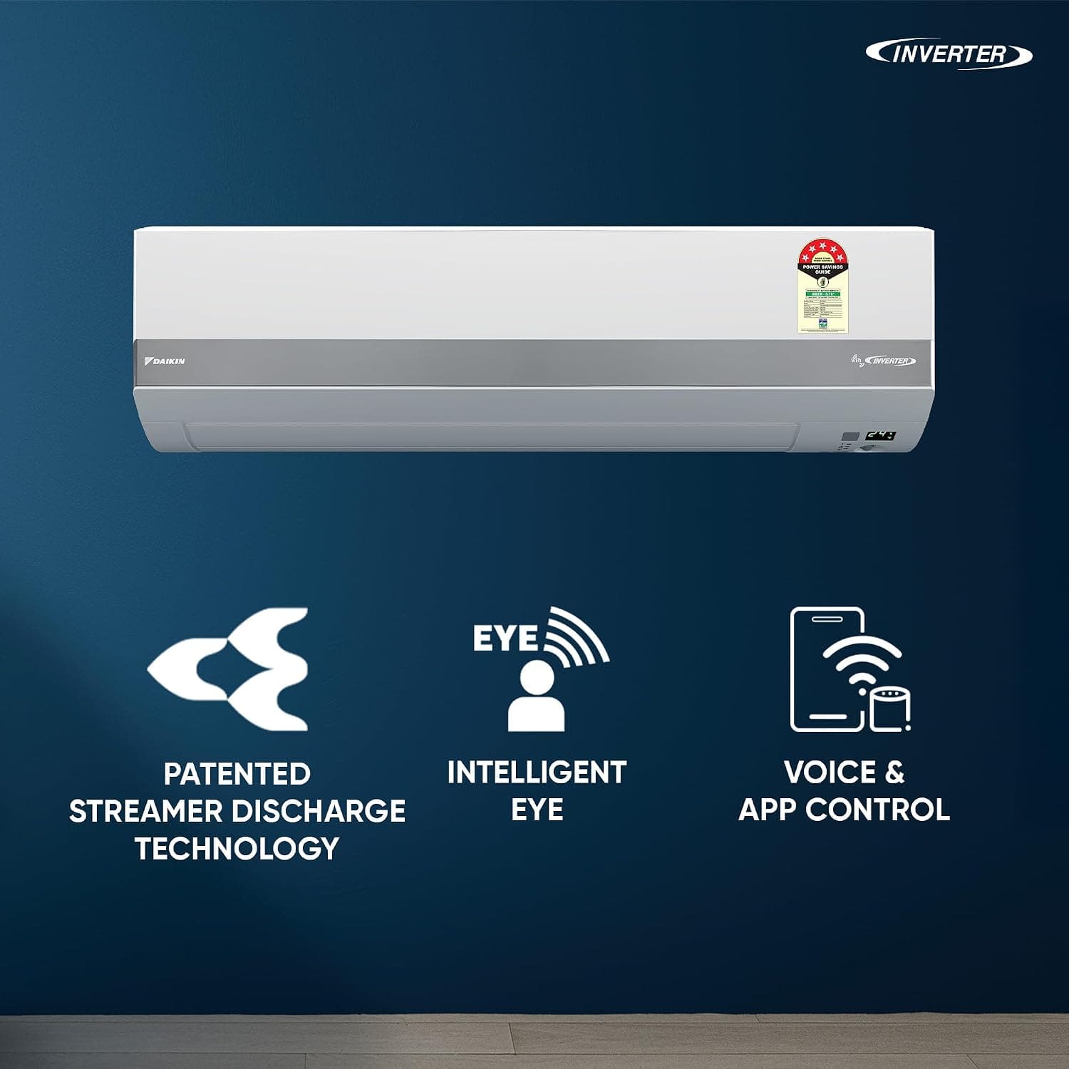 Daikin 1.5 Ton 5 Star Inverter Split AC (Copper, PM1.0 Filter, JTKJ53XV16, White)