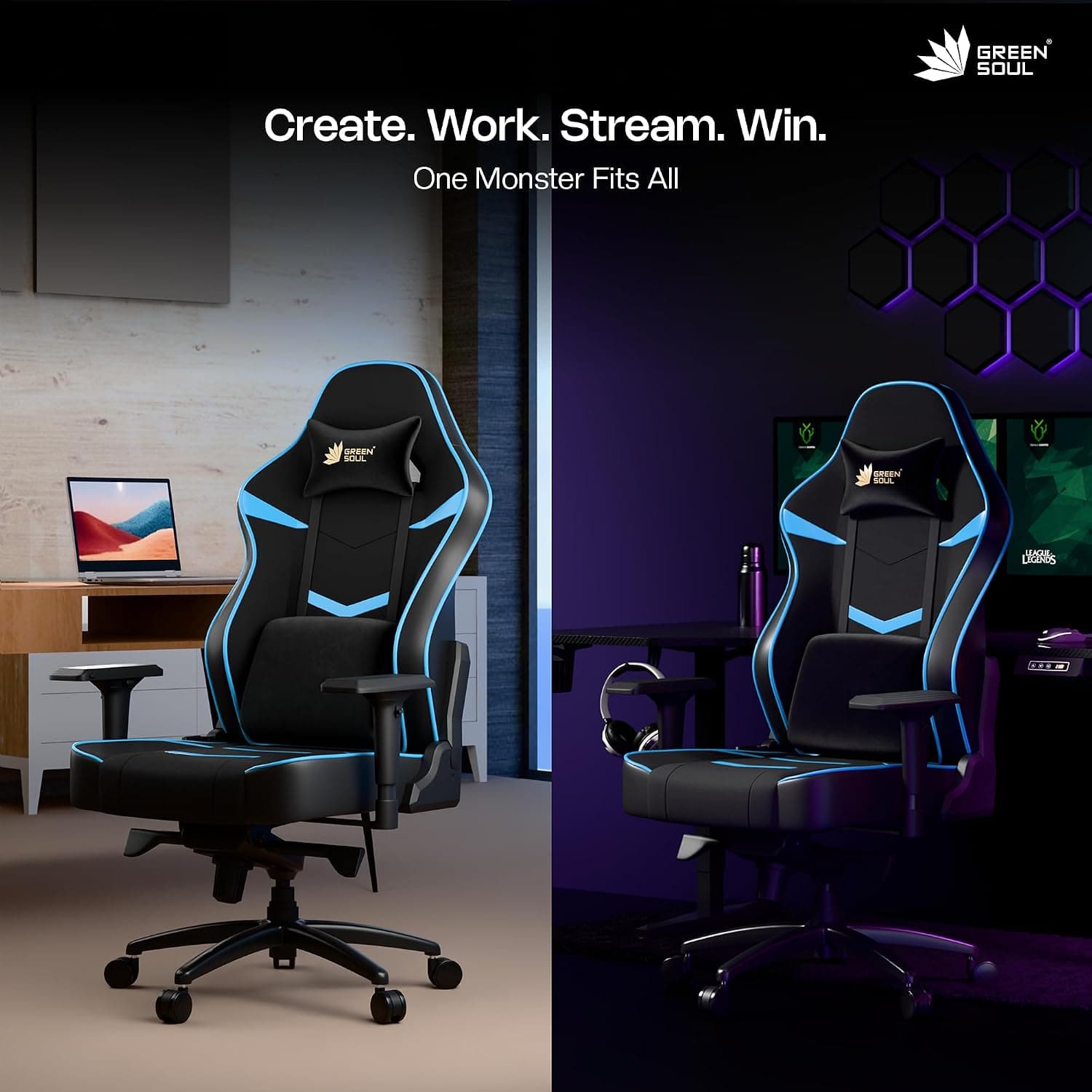 Green Soul Monster Ultimate Series T Multifunctional Ergonomic Gaming & Office Chair