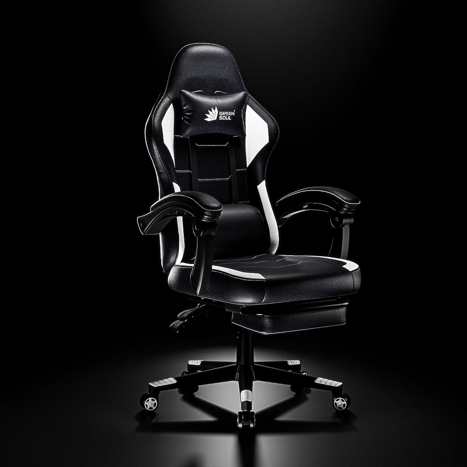 Green Soul Blade Ergonomic Gaming Chair with Massager & Retractable Footrest