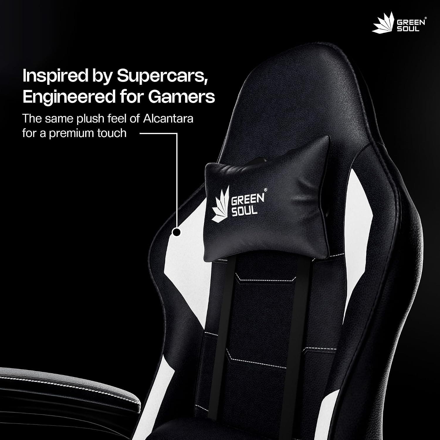Green Soul Blade Ergonomic Gaming Chair with Massager & Retractable Footrest