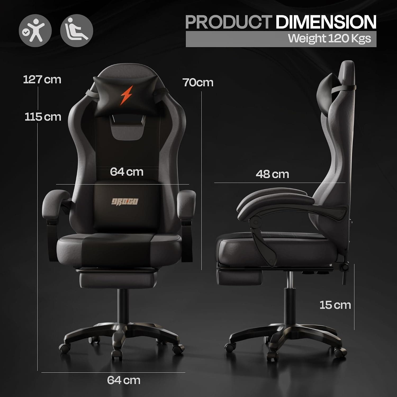 Green Soul Beast Racing Edition Ergonomic Gaming Chair, Fabric & PU Leather