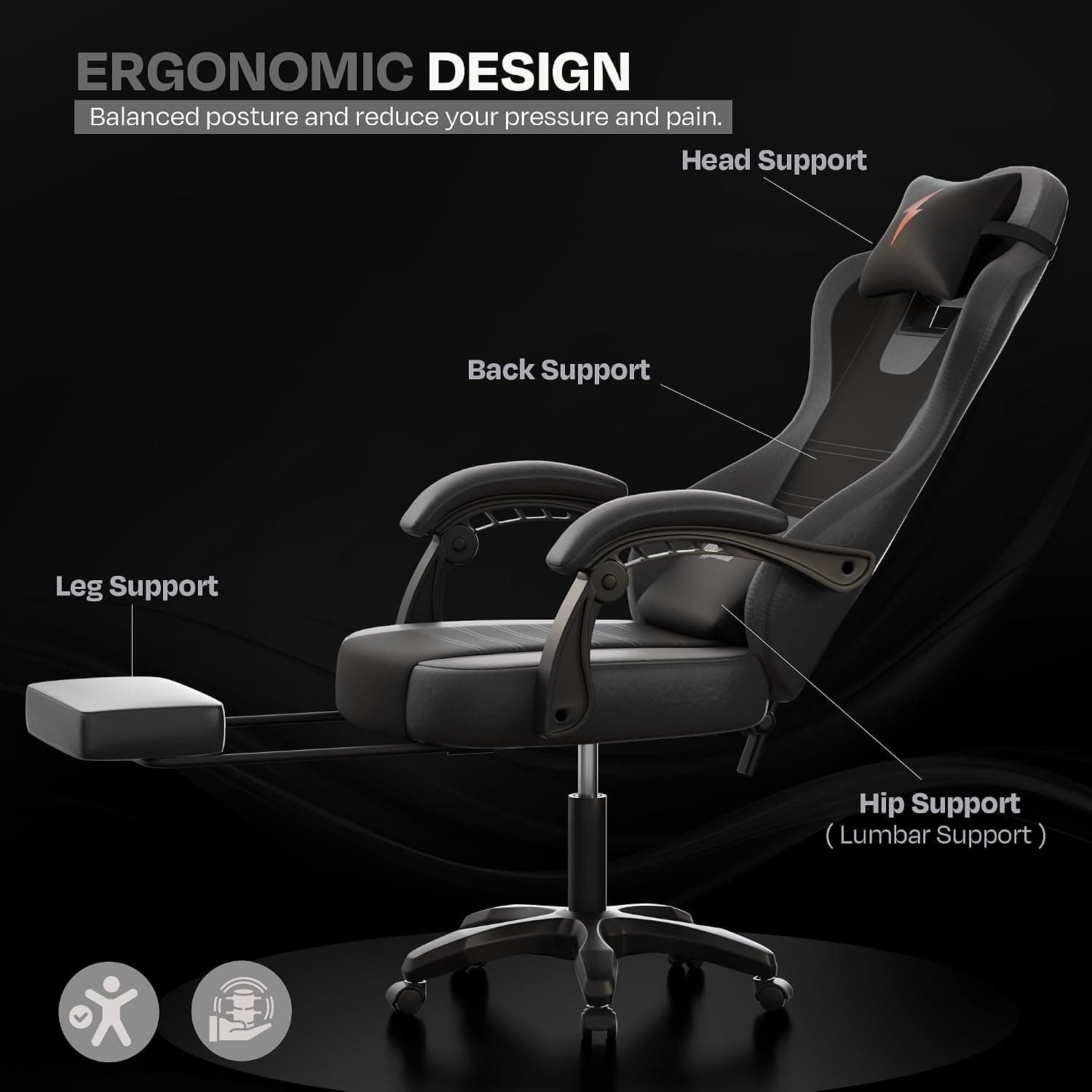 Green Soul Beast Racing Edition Ergonomic Gaming Chair, Fabric & PU Leather