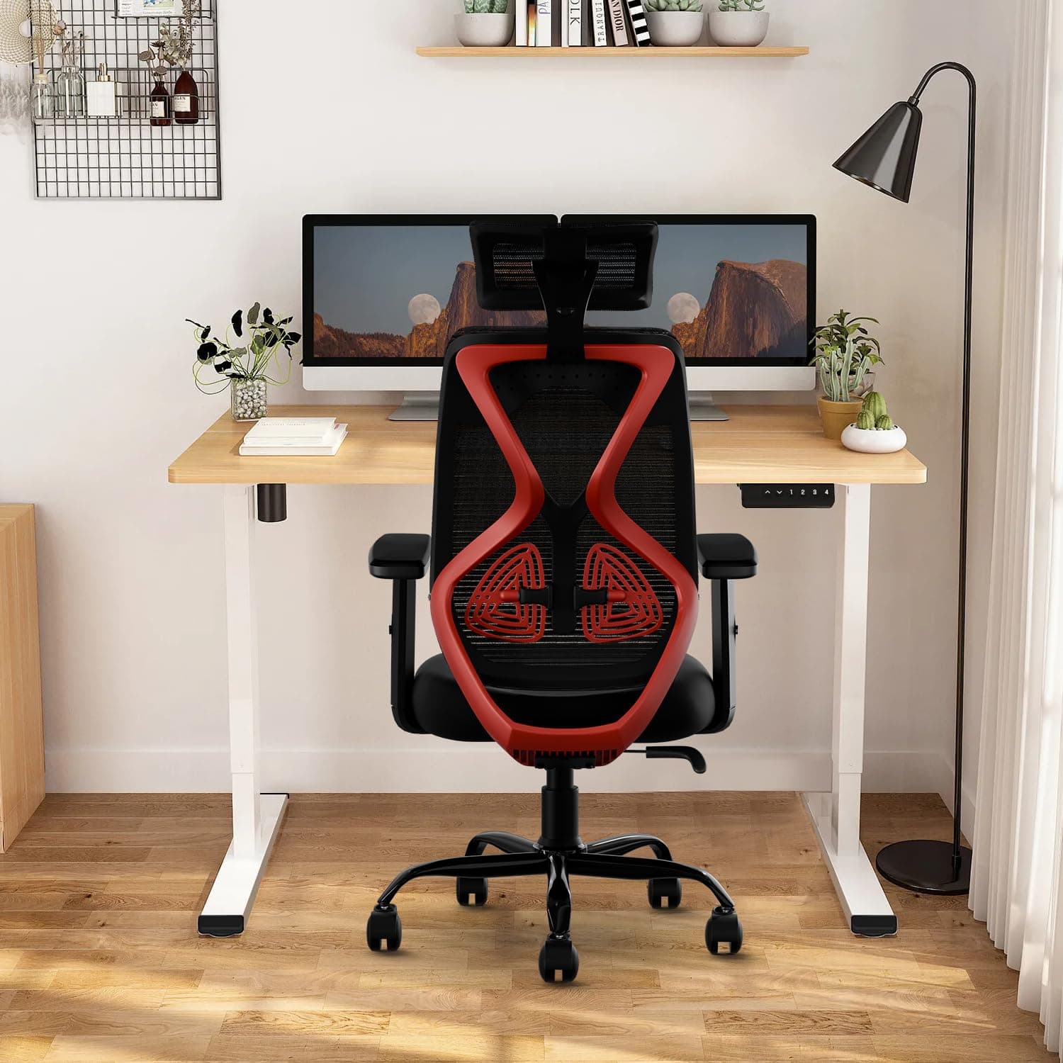 CELLBELL C190 Berlin High Back Mesh Ergonomic Office & Gaming Chair (Red-Black)