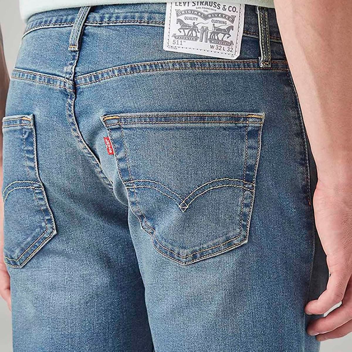 Levi's Men's 511 Slim Fit Stretchable Jeans (Mid Indigo)