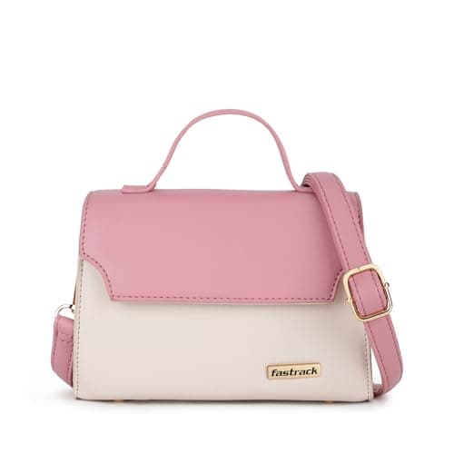 Fastrack Beige Faux-Leather Satchel Women's Handbag