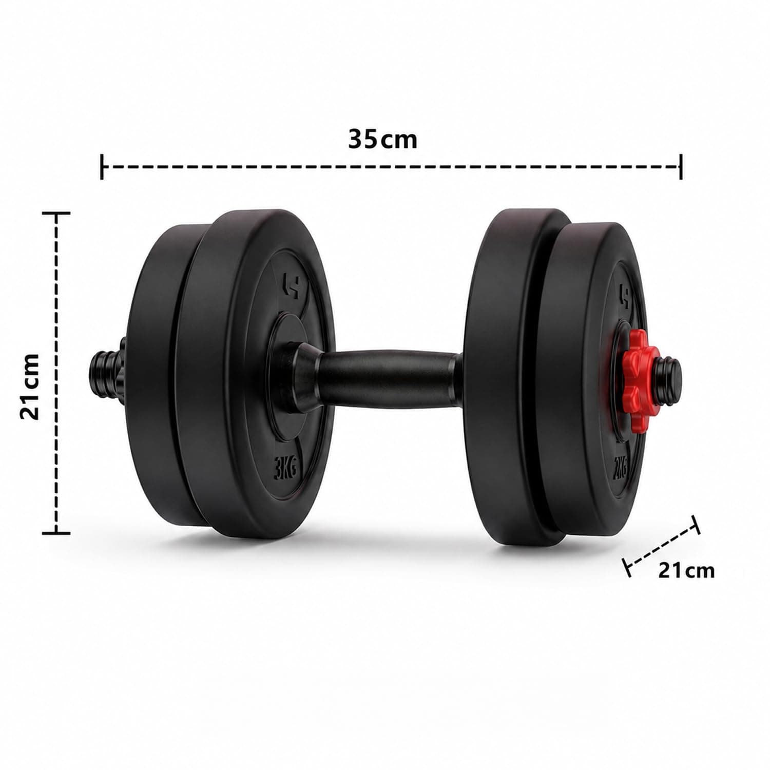 Symactive 20 Kg Adjustable Dumbbell Set (PVC Plates) with Locking Mechanism