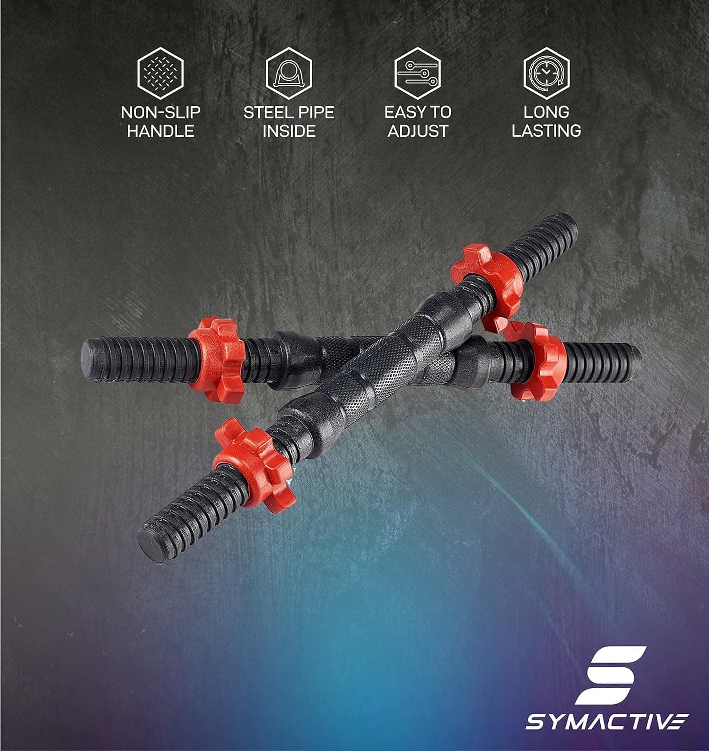 Symactive 20 Kg Adjustable Dumbbell Set (PVC Plates) with Locking Mechanism