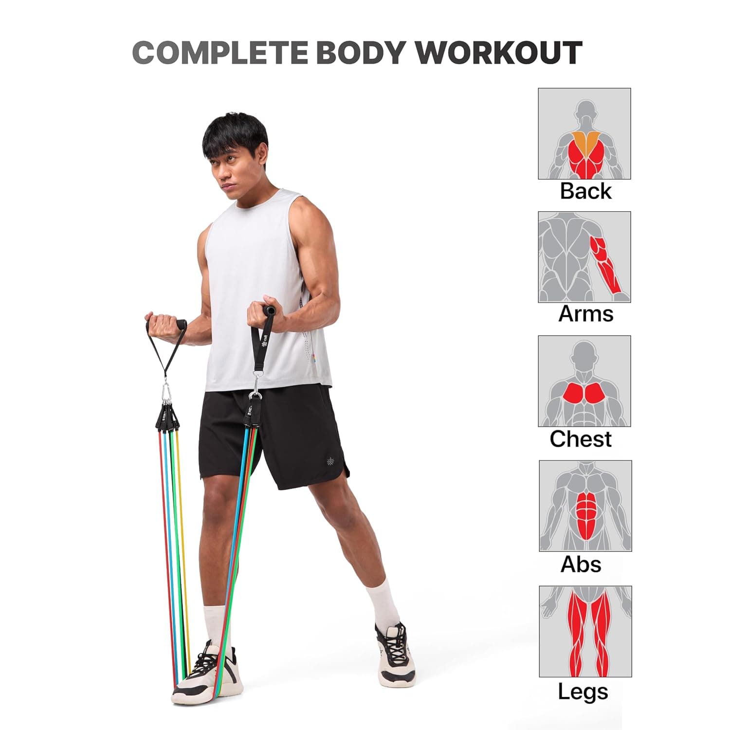 Cult Resistance Bands Set of 11 with Handles, Door Anchor & Ankle Straps