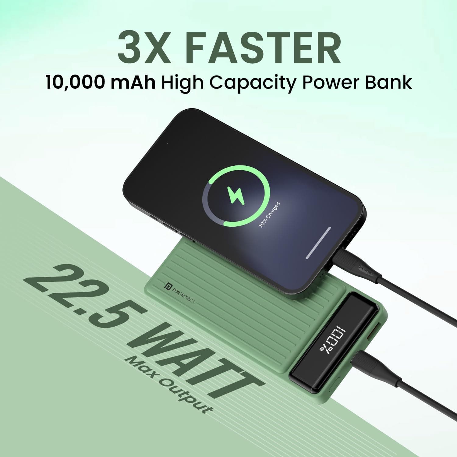 Portronics Luxcell B 10K 10000mAh 22.5W Ultra Slim Power Bank