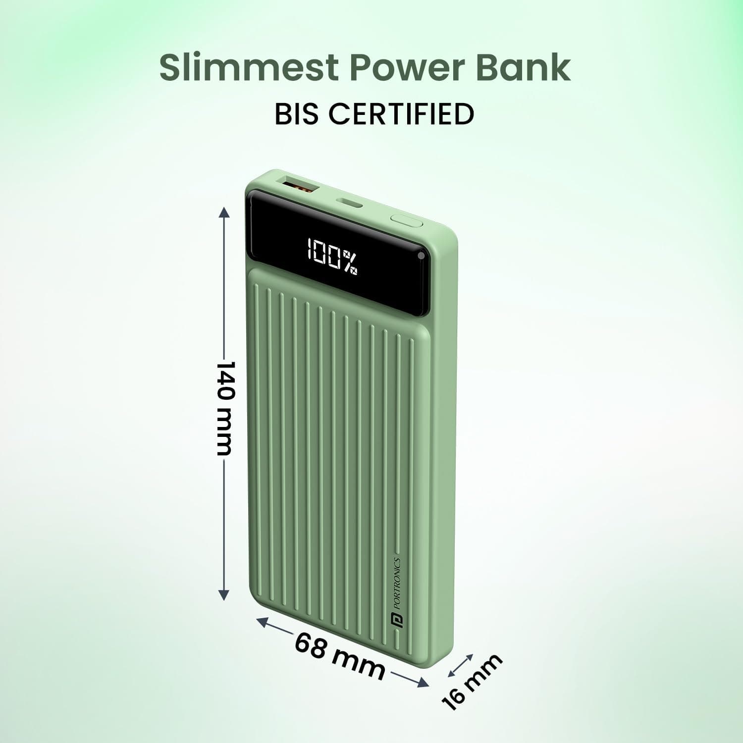Portronics Luxcell B 10K 10000mAh 22.5W Ultra Slim Power Bank
