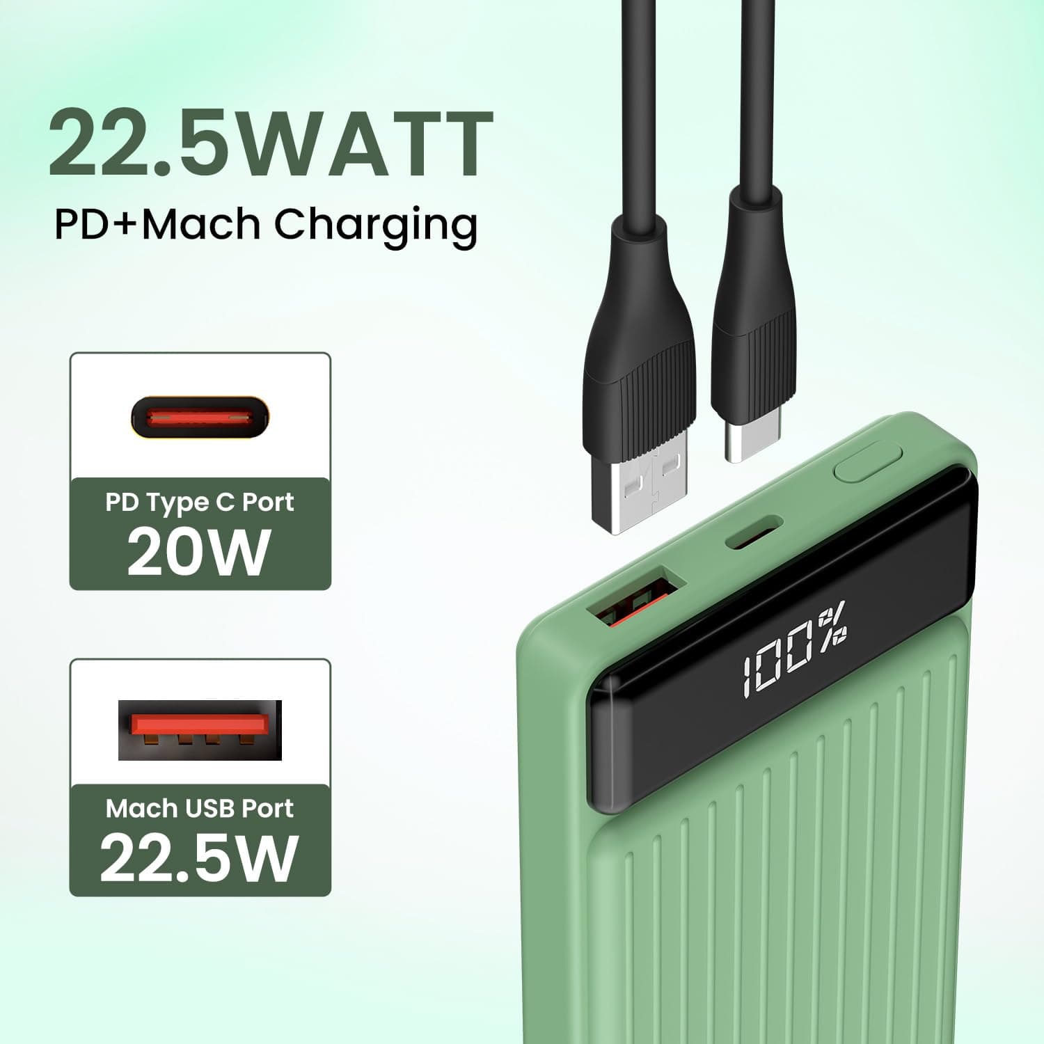 Portronics Luxcell B 10K 10000mAh 22.5W Ultra Slim Power Bank