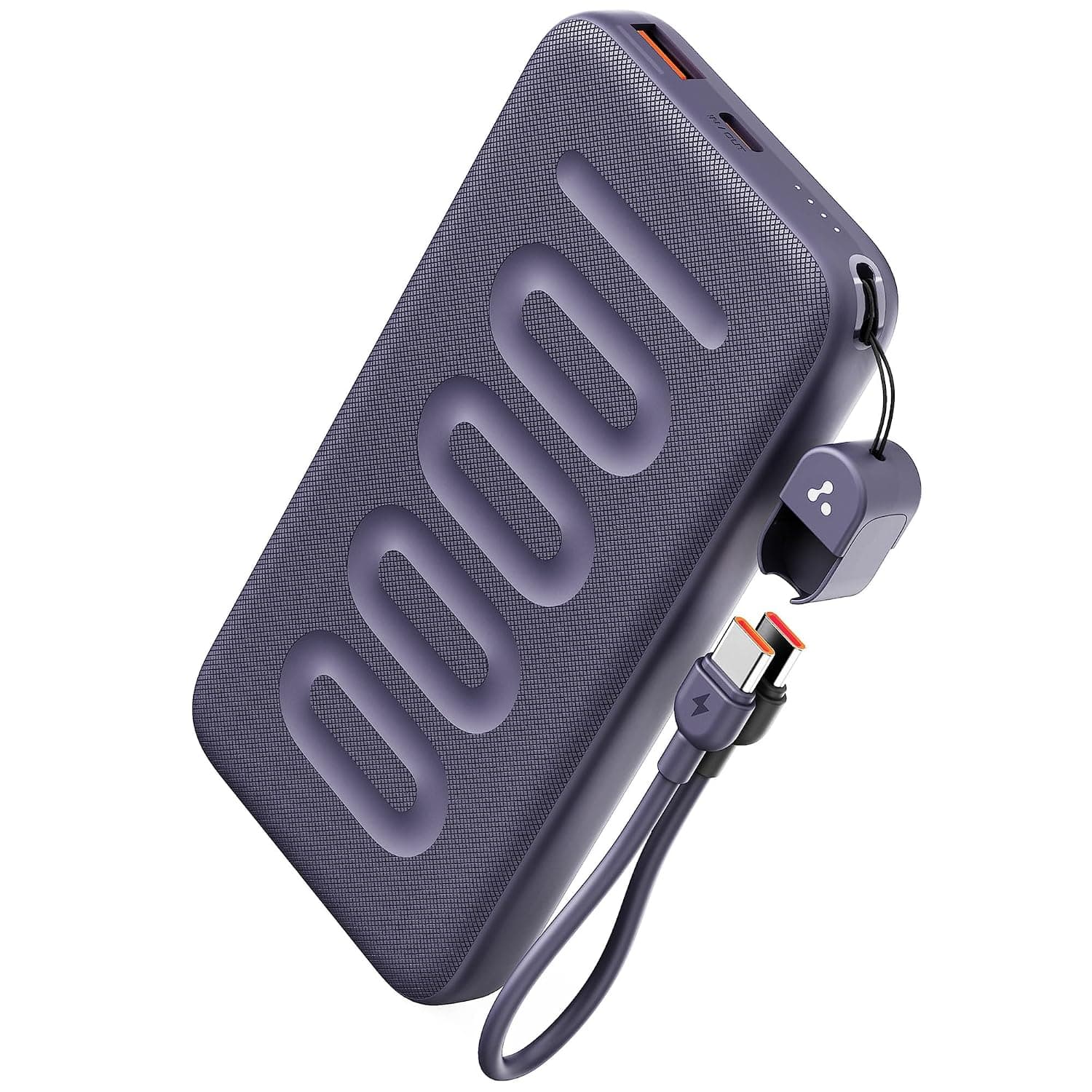 Ambrane 10000mAh Slim Power Bank with In-Built Type-C Cable 22.5W