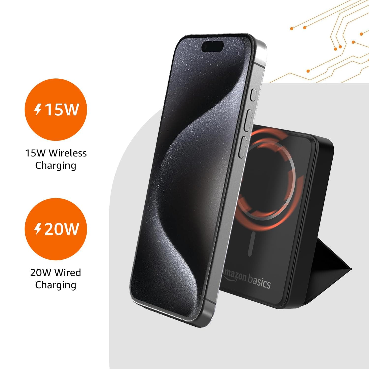 Amazon Basics 10000mAh 20W Fast Charging & 15W Wireless Power Bank