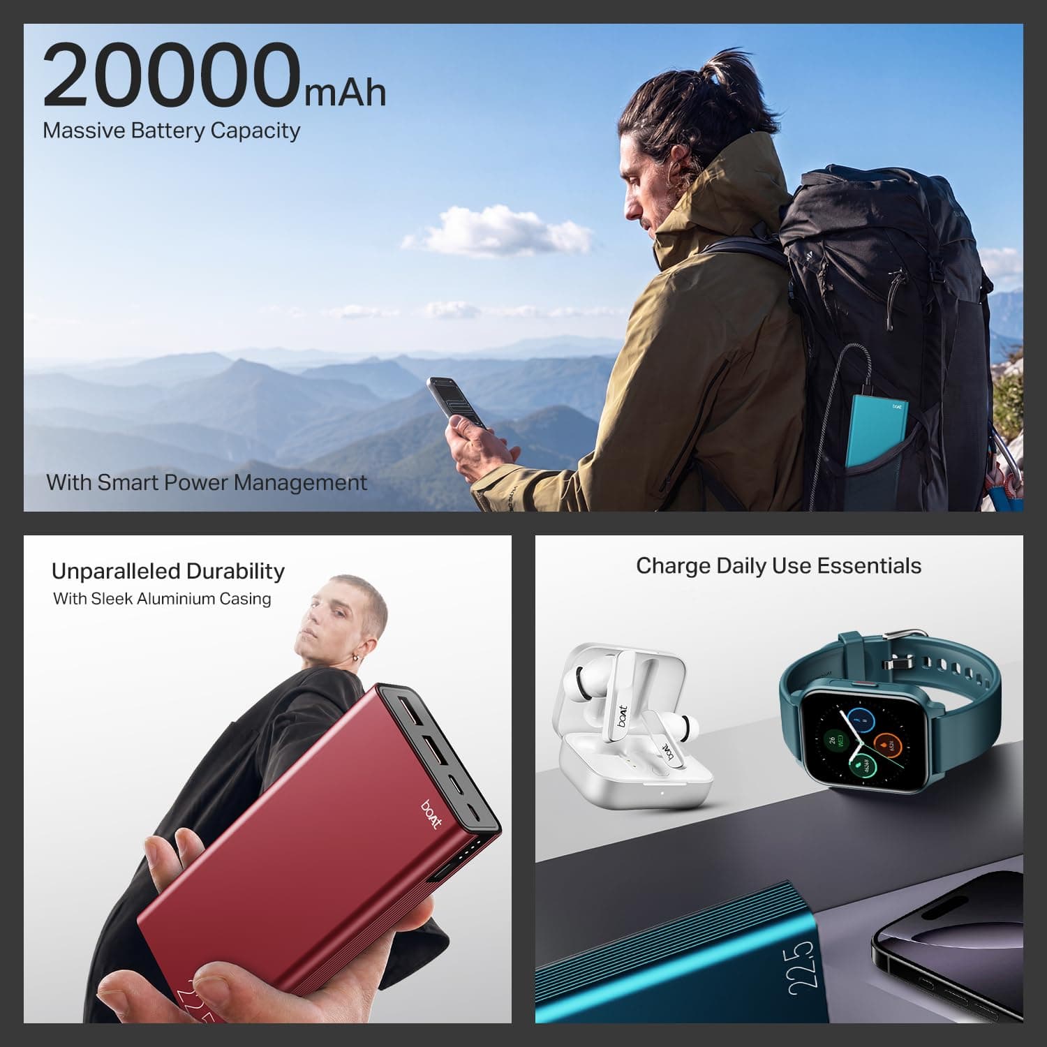 boAt EnergyShroom PB401 20000mAh 22.5W Fast Charging Power Bank