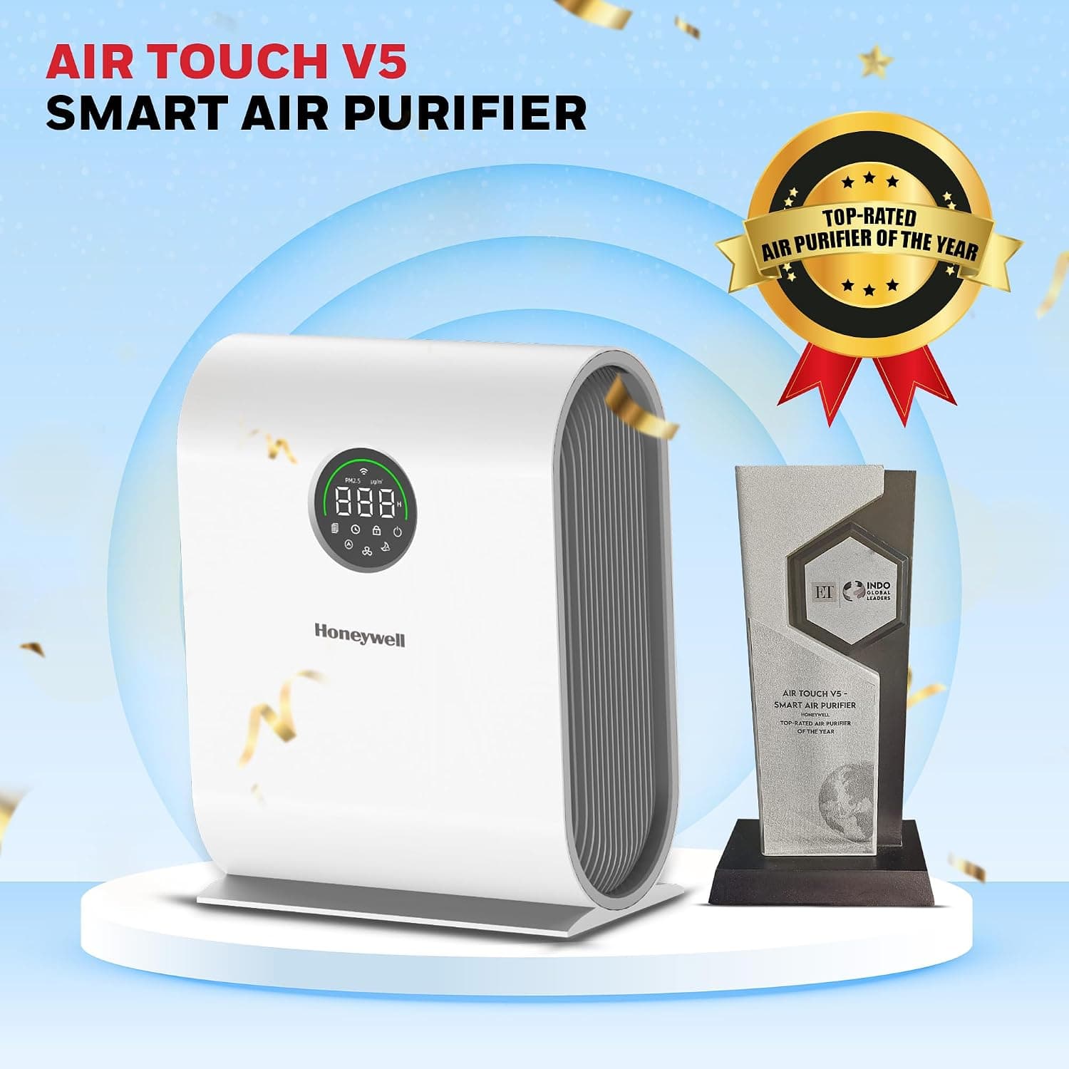 Honeywell 4-Stage Filtration H13 HEPA Air Purifier with WiFi App & Voice Control (589 sq ft)