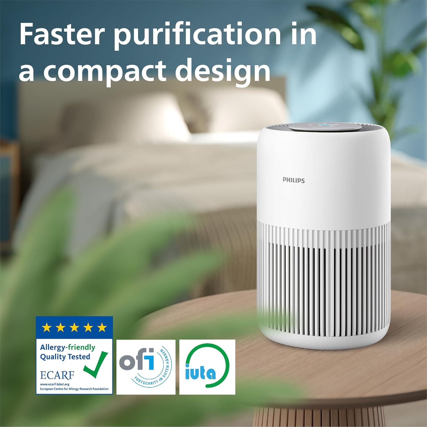 Philips AC0920 Smart Air Purifier for Home, HEPA Filter, Real-Time AQI Display (300 sq ft)