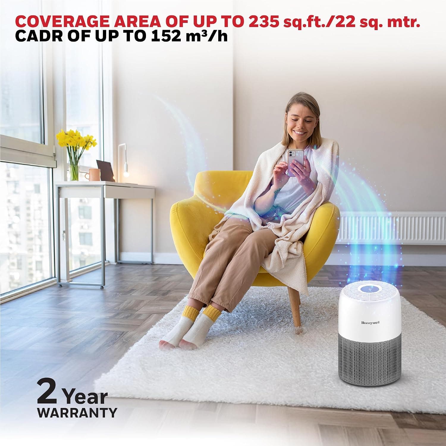 Honeywell 3-in-1 Air Purifier for Home & Office, H13 HEPA + Activated Carbon