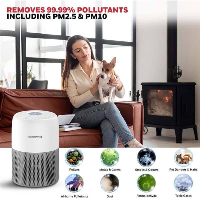 Honeywell 3-in-1 Air Purifier for Home & Office, H13 HEPA + Activated Carbon