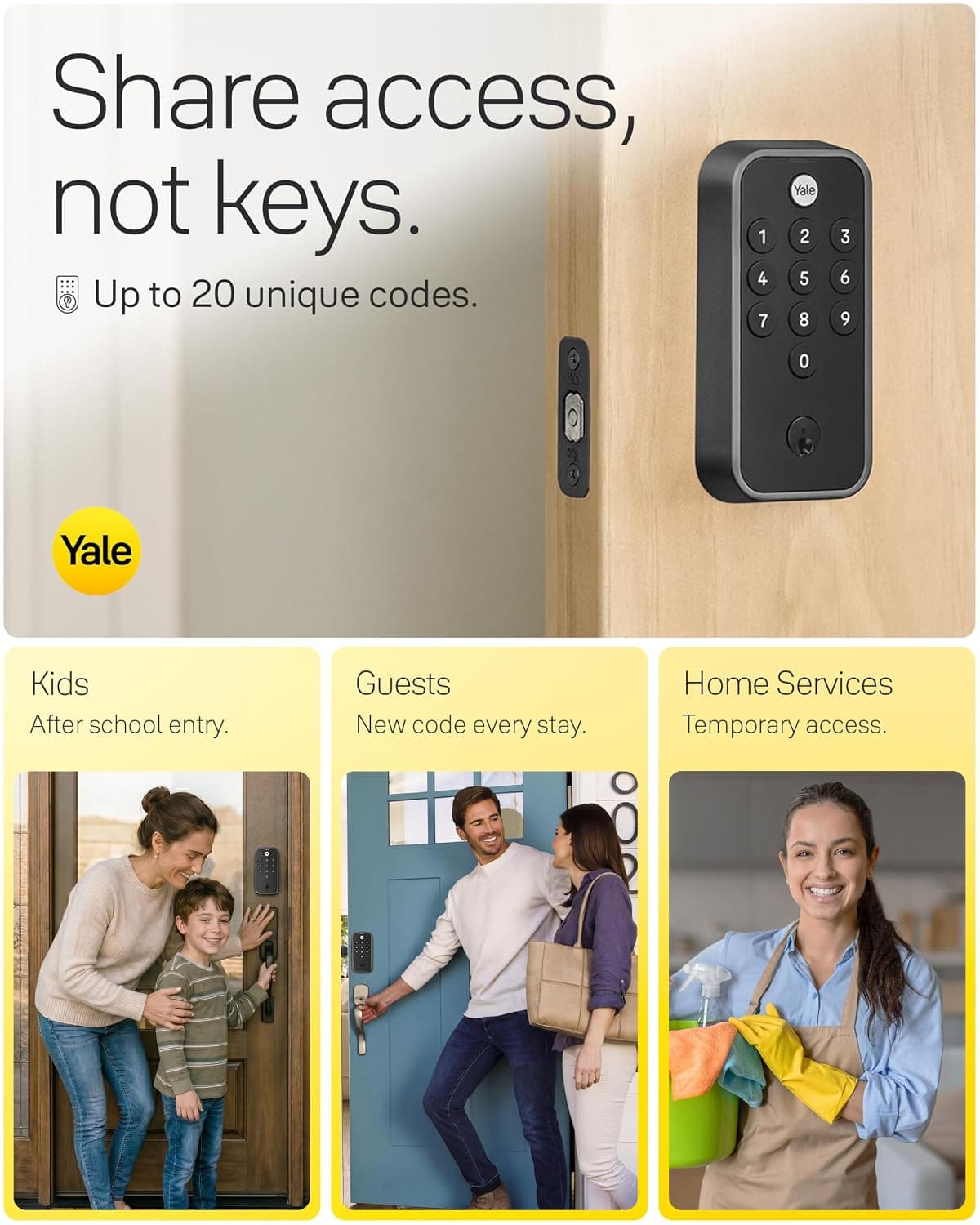 Yale Tye Digital Smart Door Lock with Electronic Keypad for Interior and Exterior Doors