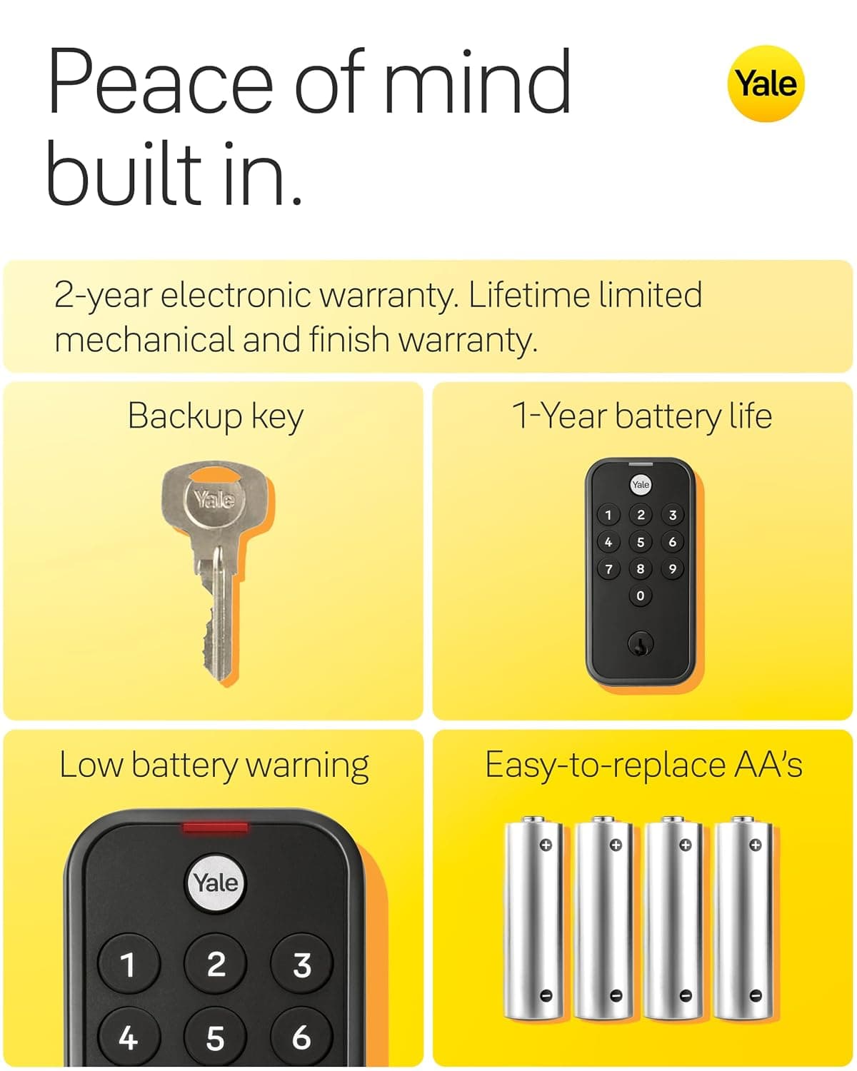Yale Tye Digital Smart Door Lock with Electronic Keypad for Interior and Exterior Doors