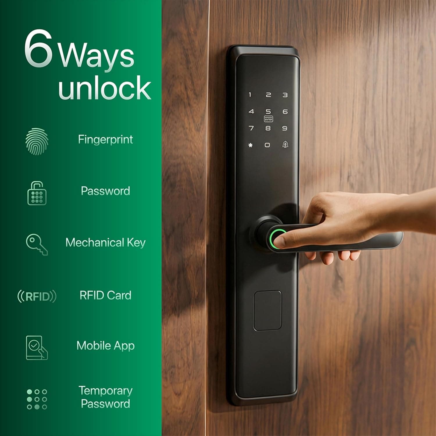 Aziot Elevate WiFi Smart Door Lock With Fingerprint, Passcode, RFID, App & Key Access