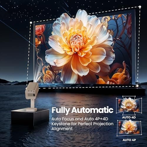 E GATE Atom 4X+ Fully Automatic 4K Ultra HD Smart Projector with Auto Focus & Keystone