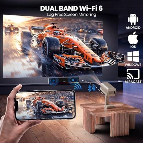 E GATE Atom 4X+ Fully Automatic 4K Ultra HD Smart Projector with Auto Focus & Keystone