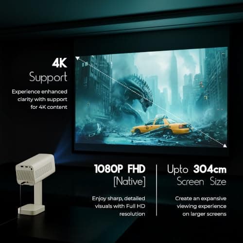 Zebronics PixaPlay 63 Plus Smart Projector — Native 1080p, 4K Support, 7000 Lumens, Android & OTT Apps