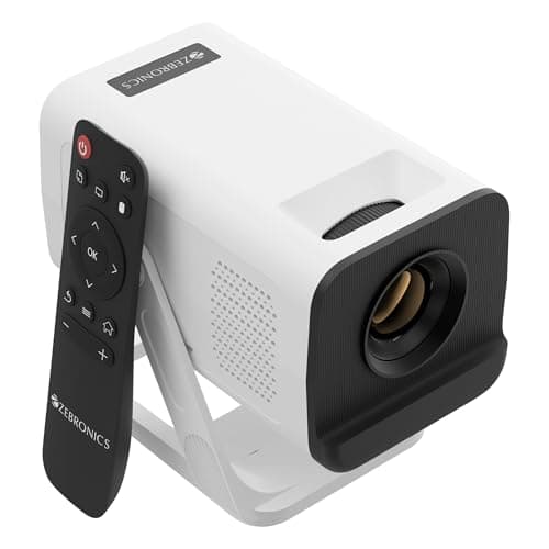 Zebronics Android Smart LED Projector — 4K UHD Support, 4000 Lumens, 240° Tiltable, Auto Keystone