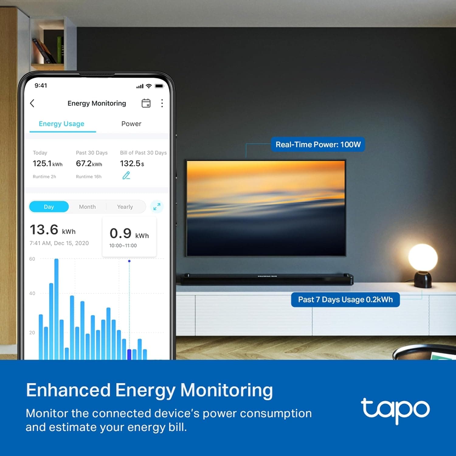 Tapo P110 16A Wi-Fi Smart Plug with Real-Time Energy Monitoring