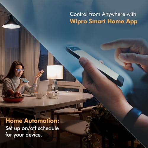 Wipro Smart Extension Board with Wi-Fi — 4 Sockets, 16 Amp, App & Voice Control