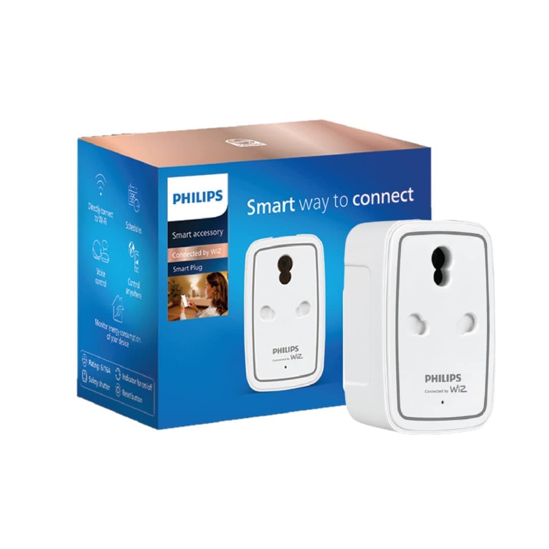 PHILIPS 6-16A Smart Wi-Fi Plug (WiZ Connected) with App, Voice & Schedule Control