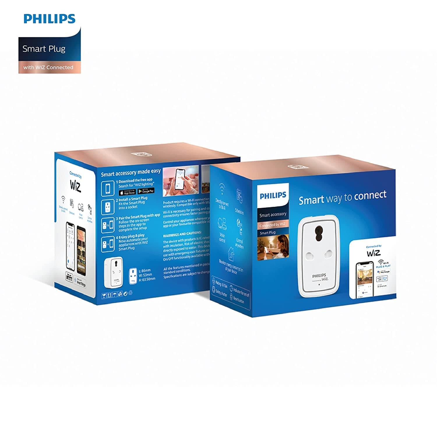 PHILIPS 6-16A Smart Wi-Fi Plug (WiZ Connected) with App, Voice & Schedule Control