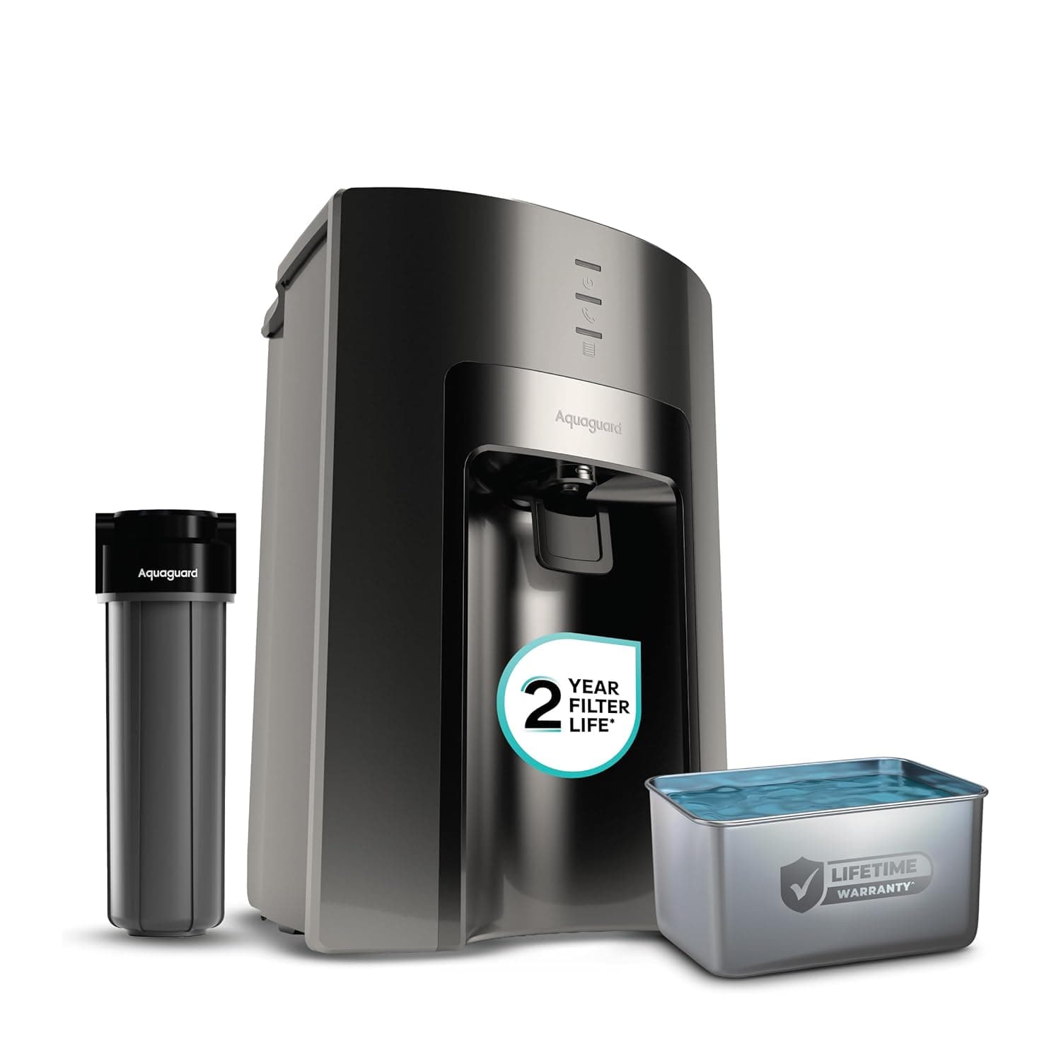 Aquaguard Delight Aquasaver RO + UV + UF + MC Water Purifier — Stainless Steel Tank, 2-Year Filter Life