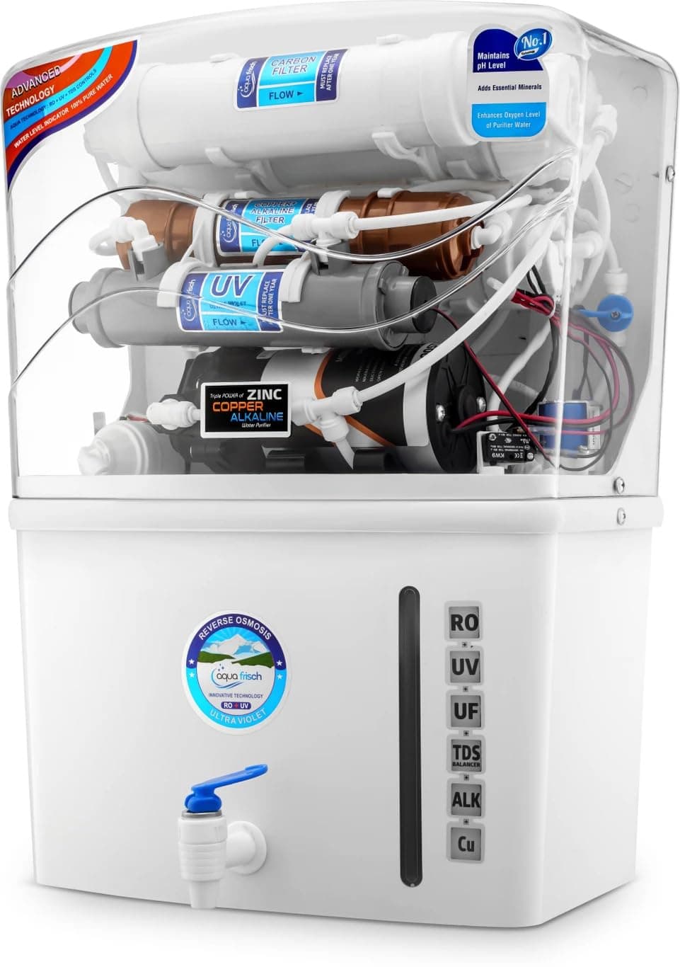 Aqua Frisch 12L RO + UV + UF + Copper + Alkaline Water Purifier with Mineralizer