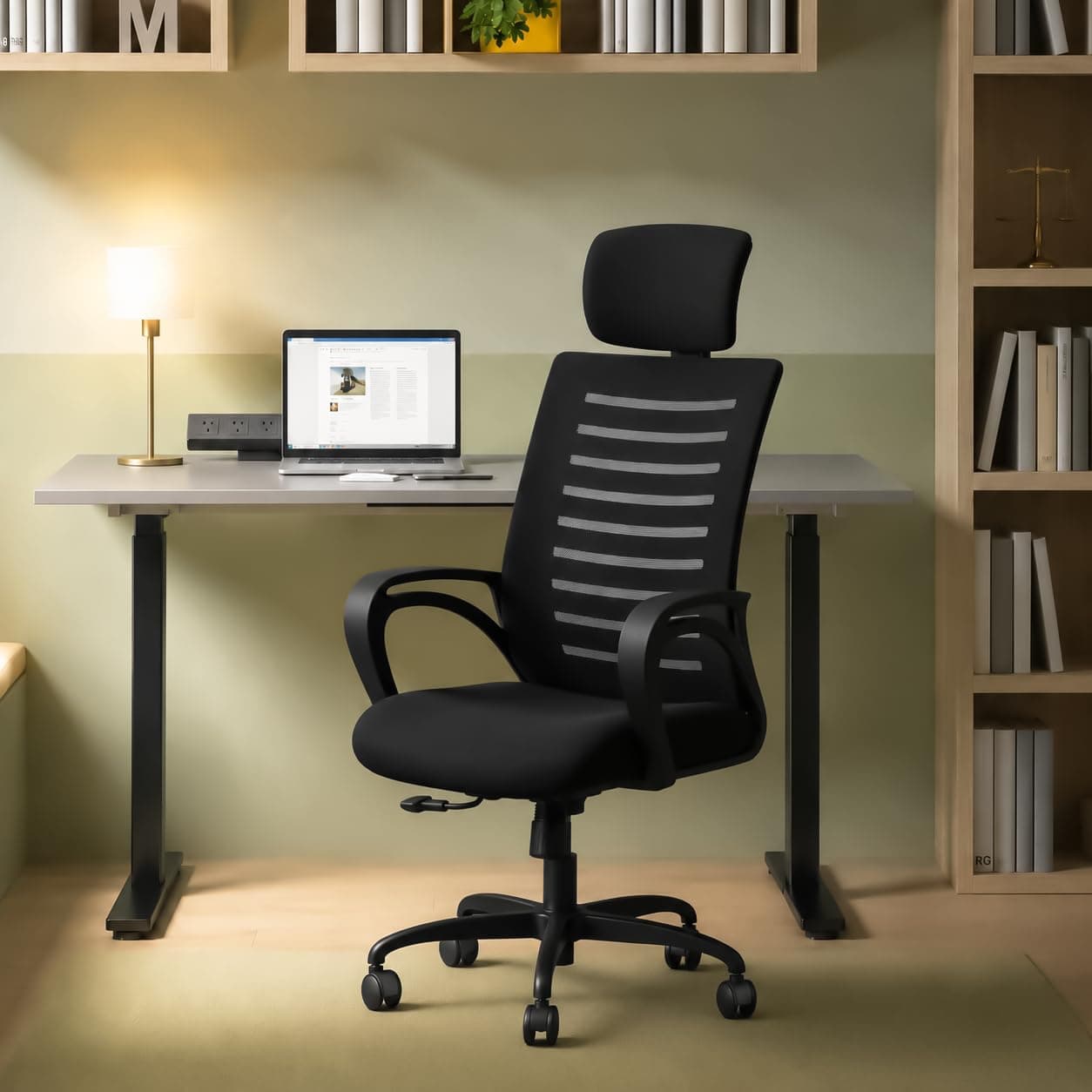 CELLBELL Desire C104 Mesh High Back Ergonomic Office Chair — Adjustable Height, Metal Base