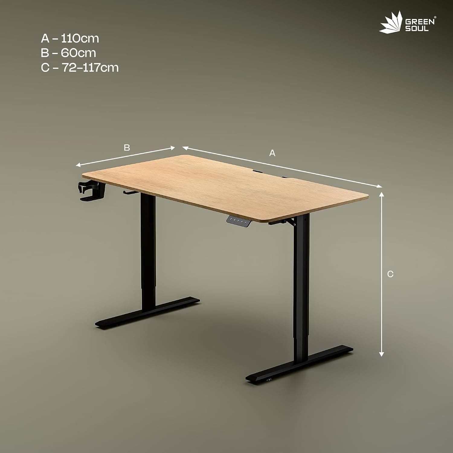 Green Soul Imperium Height Adjustable Electric Standing Desk for Office Work
