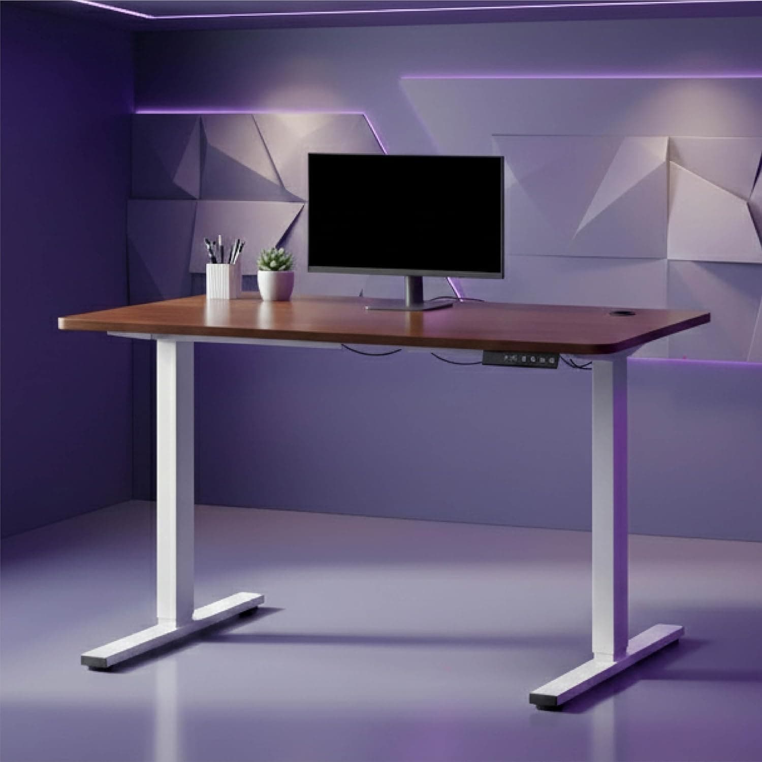 Wakefit Electric Height Adjustable Standing Desk — Digital Display, 4 Memory Presets, 5-Year Warranty